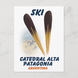 Catedral Alta Patagonia, Argentinië ski-poster Briefkaart