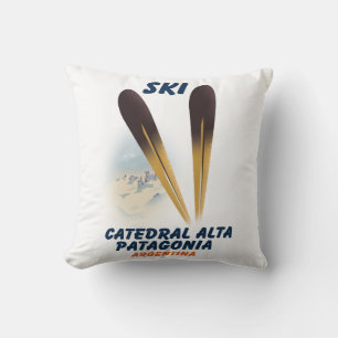 Catedral Alta Patagonia, Argentinië ski poster Kussen