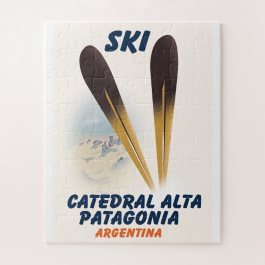 Catedral Alta Patagonia, Argentinië ski poster Legpuzzel (Verticaal)