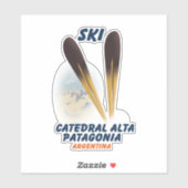 Catedral Alta Patagonia, Argentinië ski poster Sticker (Vel)