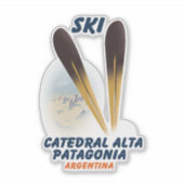 Catedral Alta Patagonia, Argentinië ski poster Sticker (Voorkant)
