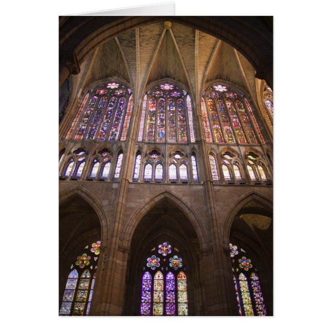 Catedral de Leon, binnenglas met gekleurd glas (Voorkant)