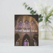 Catedral de Leon, binnenglas met gekleurd glas Briefkaart (Staand voorkant)