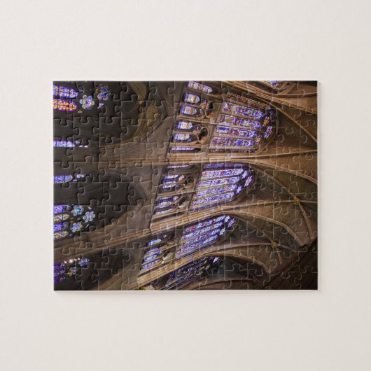 Catedral de Leon, binnenglas met gekleurd glas Legpuzzel (Horizontaal)