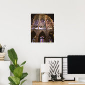 Catedral de Leon, binnenglas met gekleurd glas Poster (Thuiskantoor)
