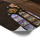 Catedral de Leon, binnenglas met gekleurd glas Poster (Hoek)