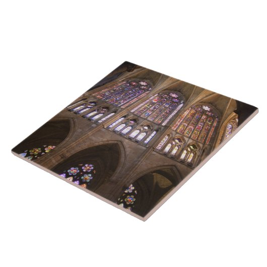 Catedral de Leon, binnenglas met gekleurd glas Tegeltje (Zijkant)