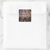 Catedral de Leon, binnenglas met gekleurd glas Vierkante Sticker (Tas)