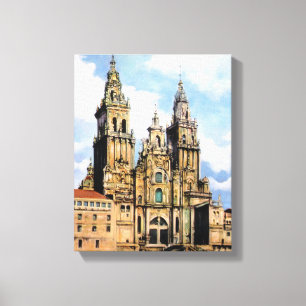 Catedral de Santiago de Compostela (A Coruña) Canvas Afdruk