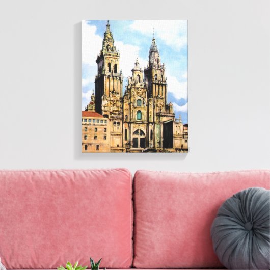 Catedral de Santiago de Compostela (A Coruña) Canvas Afdruk (Insitu (Woonkamer))
