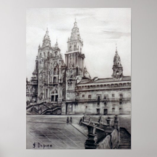 Catedral de Santiago de Compostela (A Coruña) Poster (Voorkant)