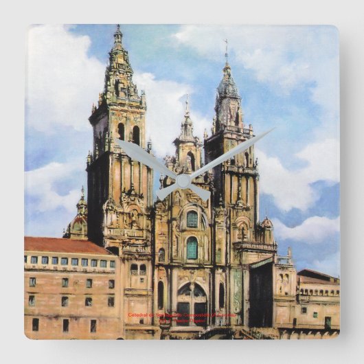 Catedral de Santiago de Compostela (A Coruña) Vierkante Klok (Voorkant)