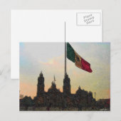 Catedral en el Zocalo del DF con la Bandera 2.jpg Briefkaart (Voorkant / Achterkant)