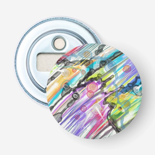 CATEGORIE FIVEERT ABSTRACT KUNSTONTWERP BUTTON FLESOPENER (Voorkant)