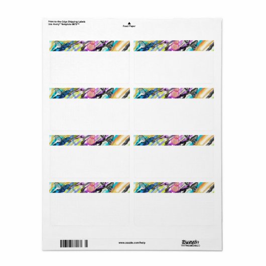 CATEGORIE FIVEERT ABSTRACT KUNSTONTWERP ETIKET (Full Sheet)