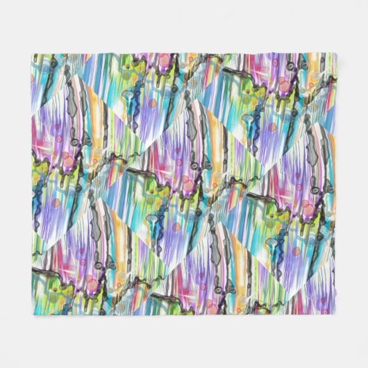 CATEGORIE FIVEERT ABSTRACT KUNSTONTWERP FLEECE DEKEN (Voorkant (Horizontaal))