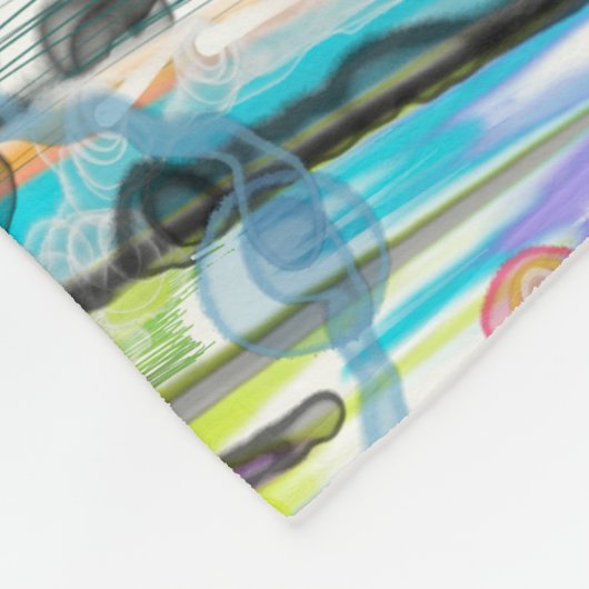 CATEGORIE FIVEERT ABSTRACT KUNSTONTWERP FLEECE DEKEN (Hoek)