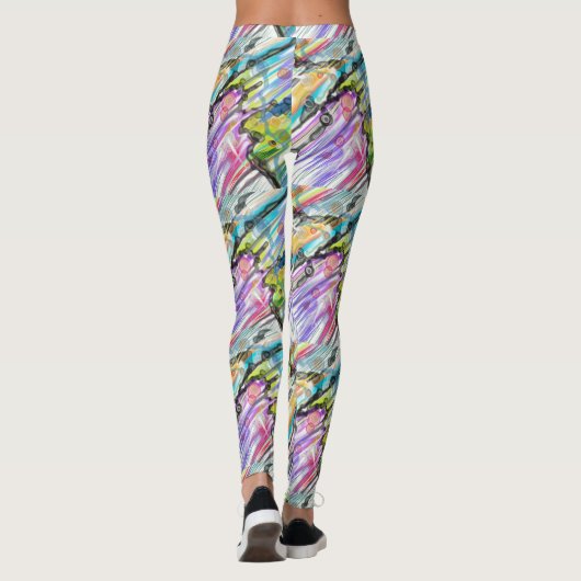 CATEGORIE FIVEERT ABSTRACT KUNSTONTWERP LEGGINGS (Achterkant)