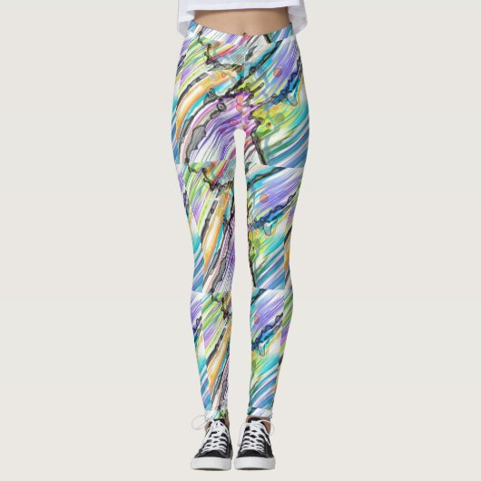 CATEGORIE FIVEERT ABSTRACT KUNSTONTWERP LEGGINGS (Voorkant)