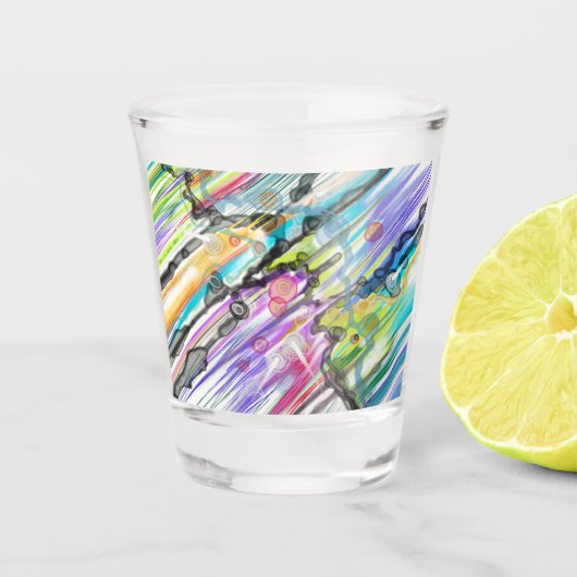 CATEGORIE FIVEERT ABSTRACT KUNSTONTWERP SHOT GLAS (Voorkant)