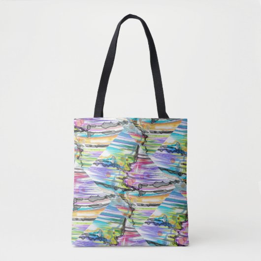 CATEGORIE FIVEERT ABSTRACT KUNSTONTWERP TOTE BAG (Voorkant)