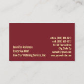 Cateraar Catering Service Evenementen Visitekaartje (Achterkant)