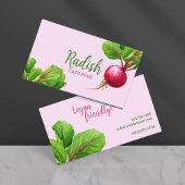 Cateraar Chef moderne roze en groene waterverf Visitekaartje