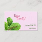 Cateraar Chef moderne roze en groene waterverf Visitekaartje (Achterkant)