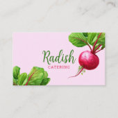 Cateraar Chef moderne roze en groene waterverf Visitekaartje (Voorkant)