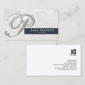 Cateraar Subtiel Grunge Monogram Visitekaartje (Voorkant / Achterkant)