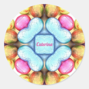 CATERINA ~EASTER ~  Eieren voor paasweergave ~ Ronde Sticker