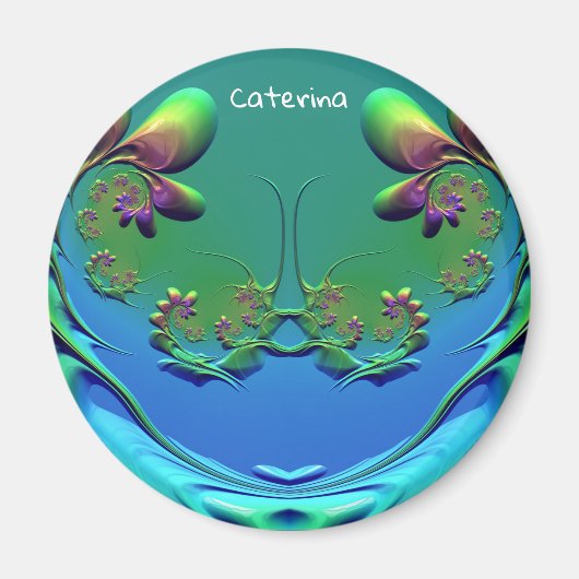 CATERINA ~ Specialized Miniature Roos Fractal ~ Magneet (Voorkant)
