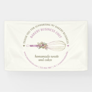 Catering Bakkerij Chef Glitter Gardeerbloem Bedank Spandoek