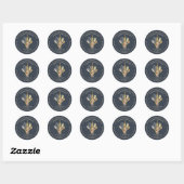 Catering Bakkerij Chef Rustiek Eucalyptus marine b Ronde Sticker (Vel)