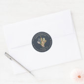 Catering Bakkerij Chef Rustiek Eucalyptus marine b Ronde Sticker (Envelop)