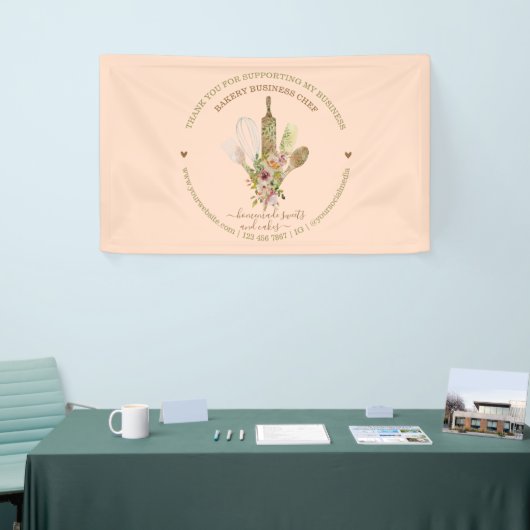 Catering Bakkerij Chef Rustiek Roze Spandoek (Beurs)