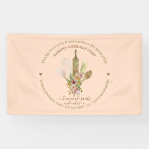 Catering Bakkerij Chef Rustiek Roze Spandoek