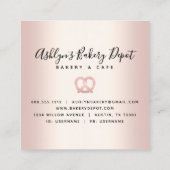 Catering Bakkerij Gebak Chef Roos Goud Glitter Dri Vierkante Visitekaartje (Achterkant)