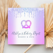 Catering bakkerij Schuif Paarse glitter-riemen Vierkante Visitekaartje