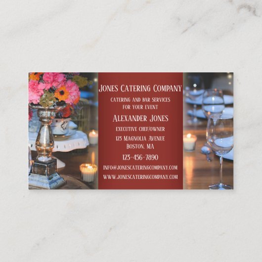 Catering Bartending Event Chef Visitekaartje (Achterkant)