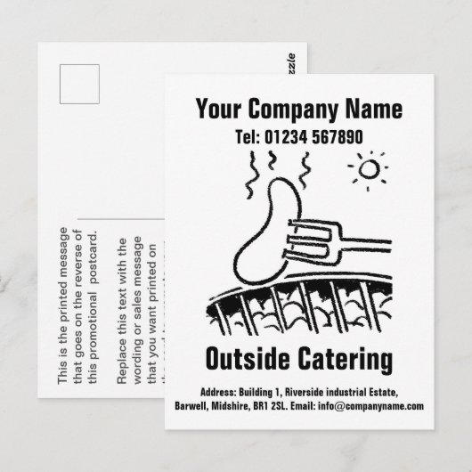 Catering Cartoon Design om te personaliseren Briefkaart (Voorkant / Achterkant)
