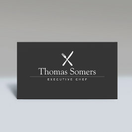 Catering Chef Black Knife Fork Visitekaartje