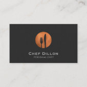 Catering Chef Copper Fork and Knife Black Visitekaartje (Voorkant)