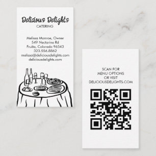 Catering Chef Event Planning Food Prep CUSTOM QR Visitekaartje
