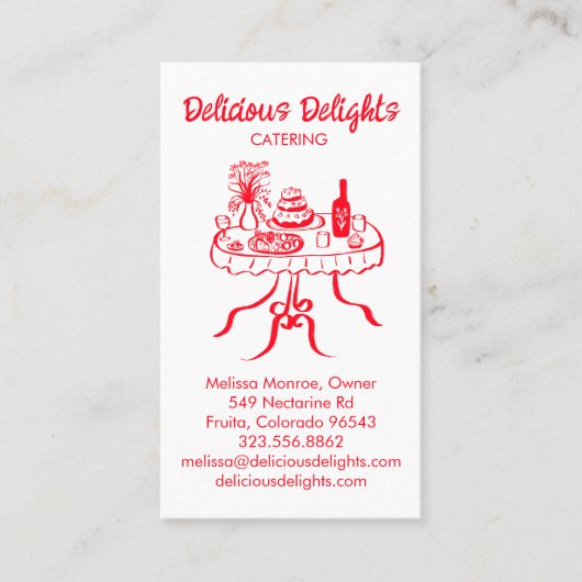 Catering Chef Event Planning Food Prep CUSTOM QR Visitekaartje (Voorkant)