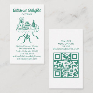 Catering Chef Event Planning Food Prep CUSTOM QR Visitekaartje