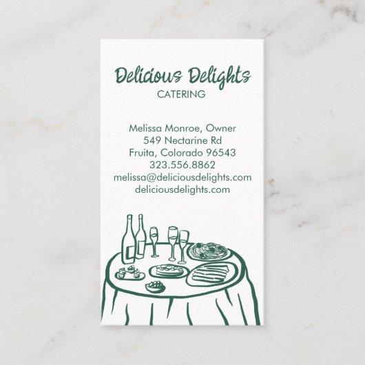 Catering Chef Event Planning Food Prep CUSTOM QR Visitekaartje (Voorkant)