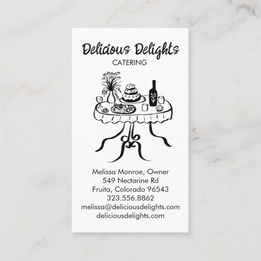 Catering Chef Event Planning Food Prep CUSTOM QR Visitekaartje (Voorkant)