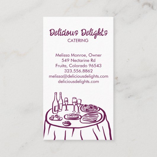 Catering Chef Event Planning Food Prep CUSTOM QR Visitekaartje (Voorkant)