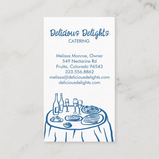 Catering Chef Event Planning Food Prep CUSTOM QR Visitekaartje (Voorkant)